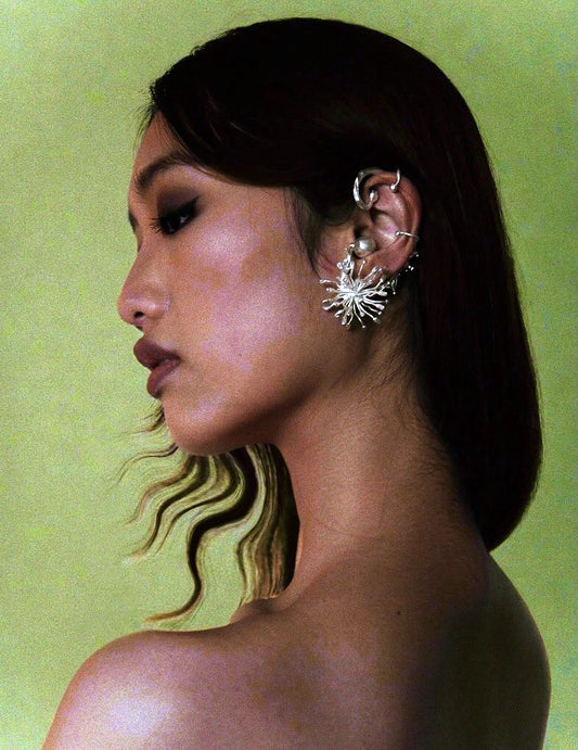 Poppy Flower Earcuff Single