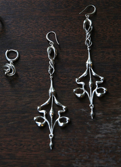 The Breath of Stillness Silver Earrings Pair