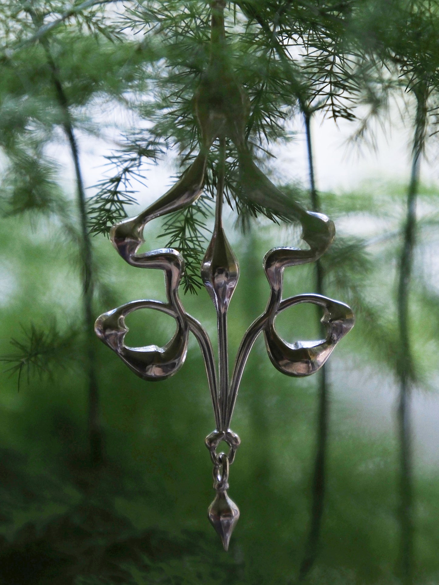 The Breath of Stillness Silver Earrings Pair