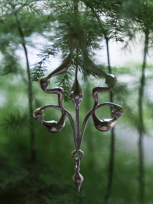 The Breath of Stillness Silver Earrings Pair