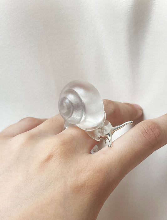 Silver Spine Snail Ring